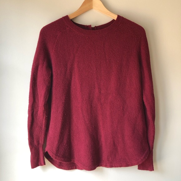 MADEWELL BACKROAD button back sweater - Burgandy - Picture 3 of 6
